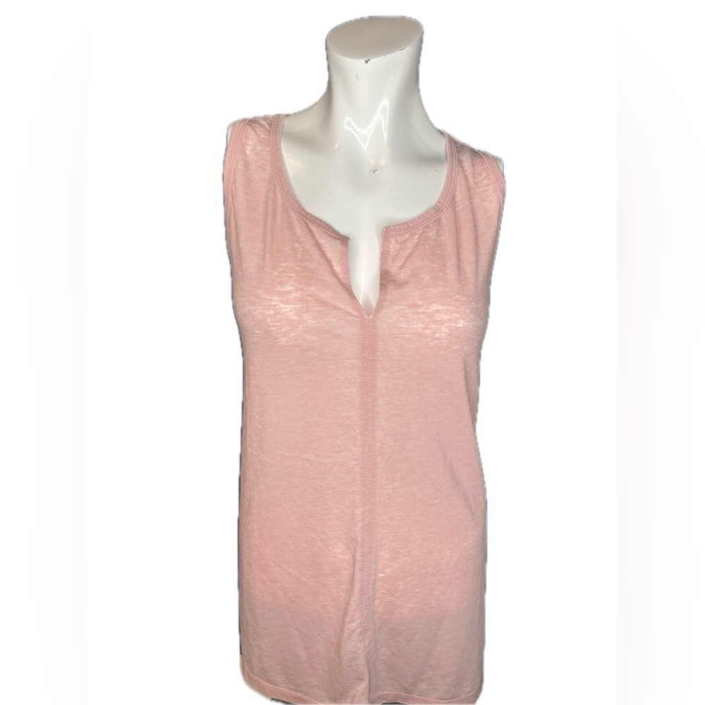 Caslon Burnout Tank Blush Pink Relaxed Fit Sleeveless Sheer Summer Casual